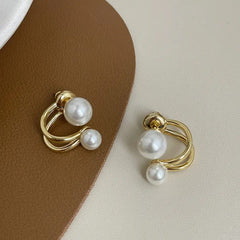 Korean Style Pearl Front & Back Earrings
