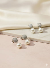 Zircon Gold Plated Stud Earrings