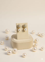 Zircon Gold Plated Stud Earrings