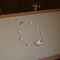 ✨ Pearl Butterfly Bracelet – Elegant & Premium ✨
