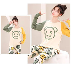 Multi smile BEAR PRINTED NIGHT DRESS IN COTTON FABRIC COTTON JARSY
