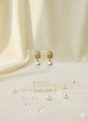 Zircon Gold Plated Stud Earrings