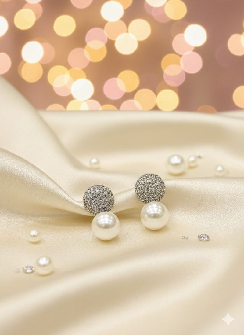 Zircon Gold Plated Stud Earrings